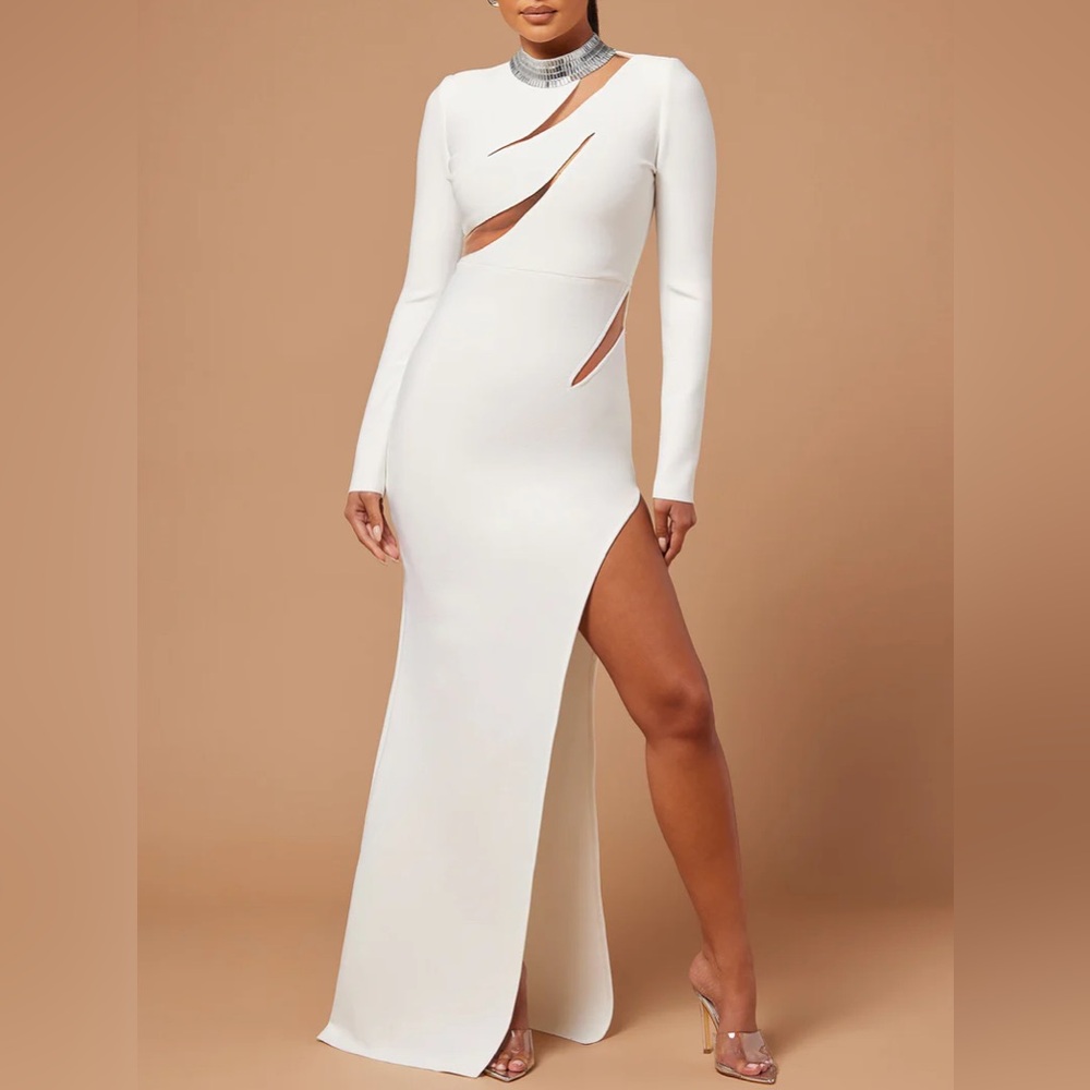 Anise Bandage Maxi Dress - White